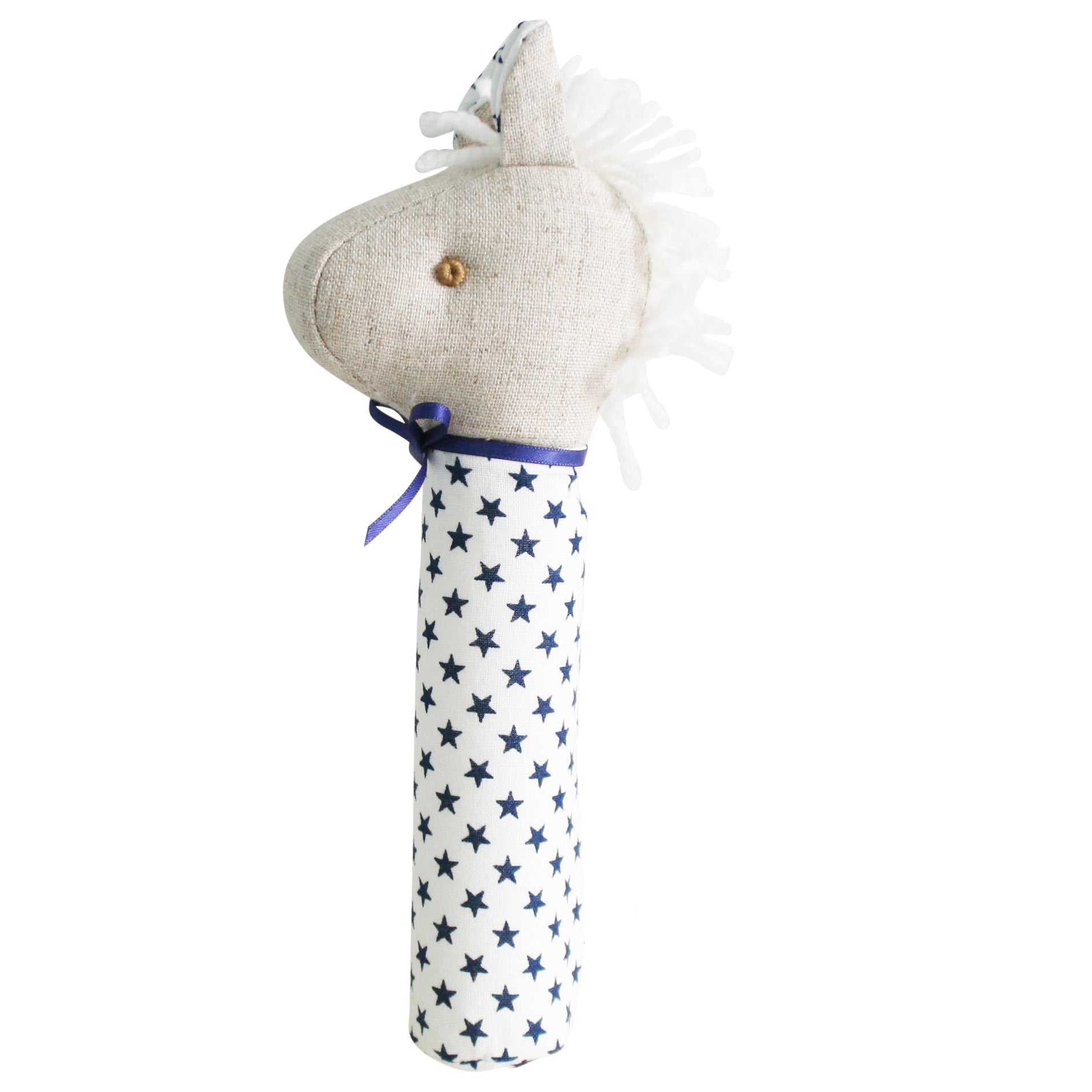 Alimrose Horse Squeaker White Navy Star - Ivy&TwigFlorist
